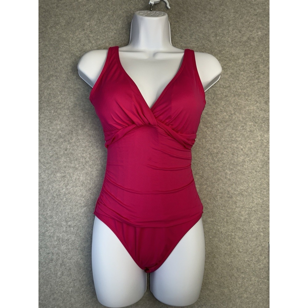 Lauren Ralph Lauren Pink One-Piece Swimsuit Size 4‎ Twist Front Tummy Control